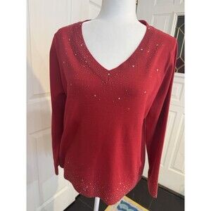cocobleu sweater Red With Sparkling Gold Size L